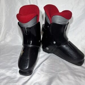 Nordica SUPER N0.1 Boys Downhill Ski Boots Black 225 22.5 260mm REAR ENTRY USED